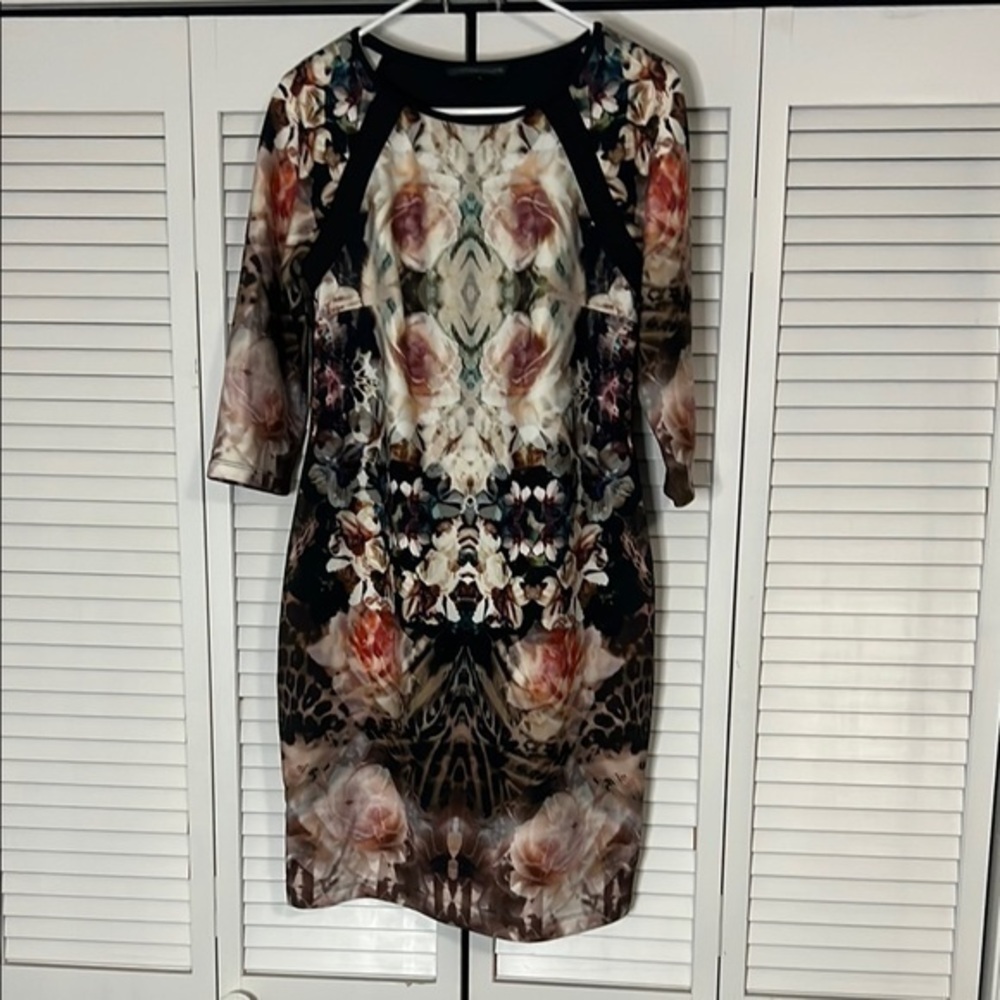 Mini Sheath Dress with 3/4 Raglan Sleeves